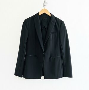 Quince Single Breasted Scuba Dickie Blazer Black Small